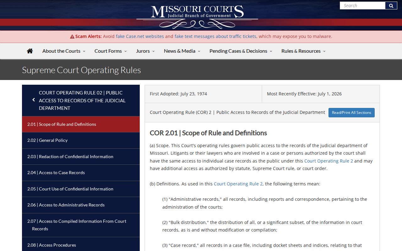 Barton County criminal docket Missouri court rules source