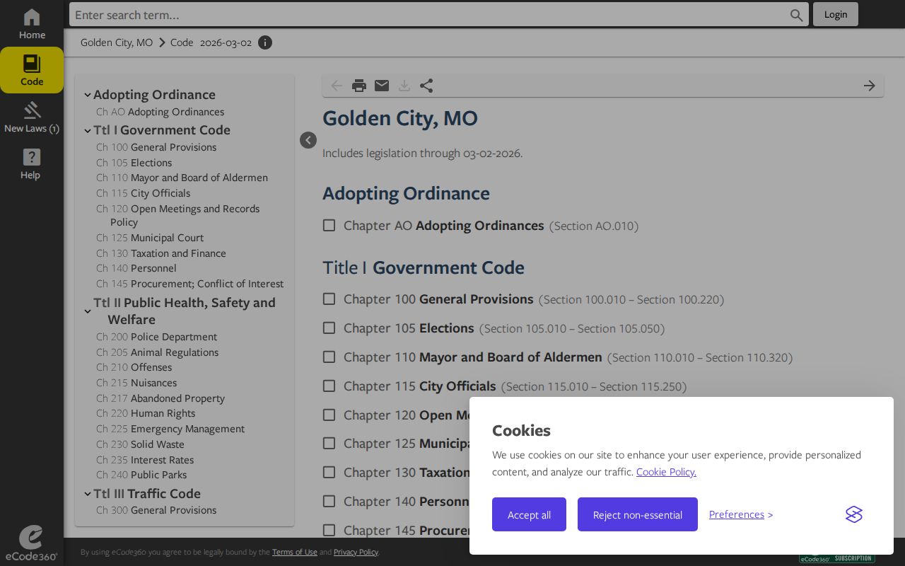 Barton County Golden City court docket official code table source