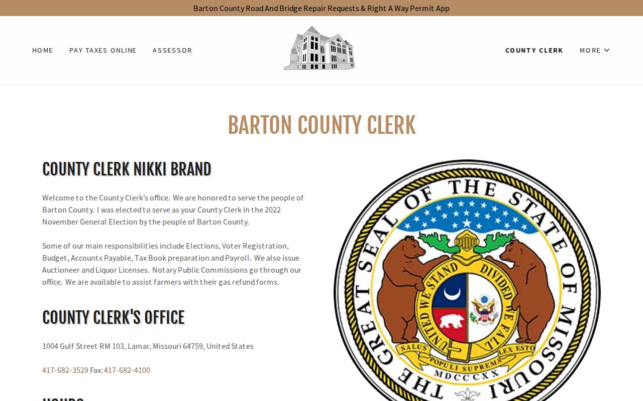 Barton County court docket County Clerk routing distinction
