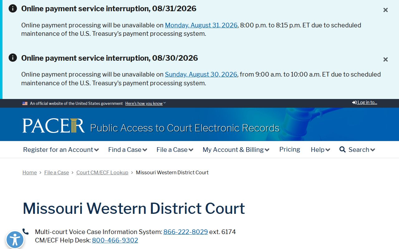 Barton County court docket Western District PACER identifier