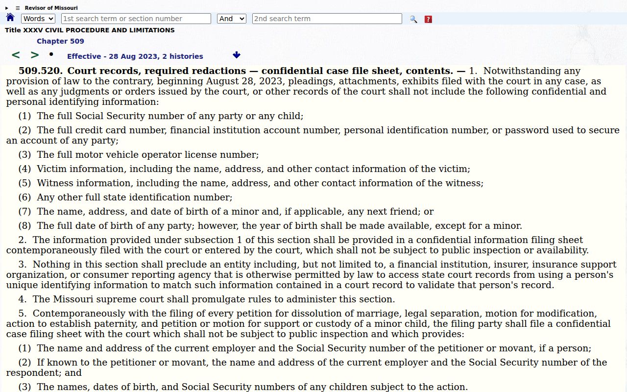 Barton County Liberal court docket identifier redaction statute source