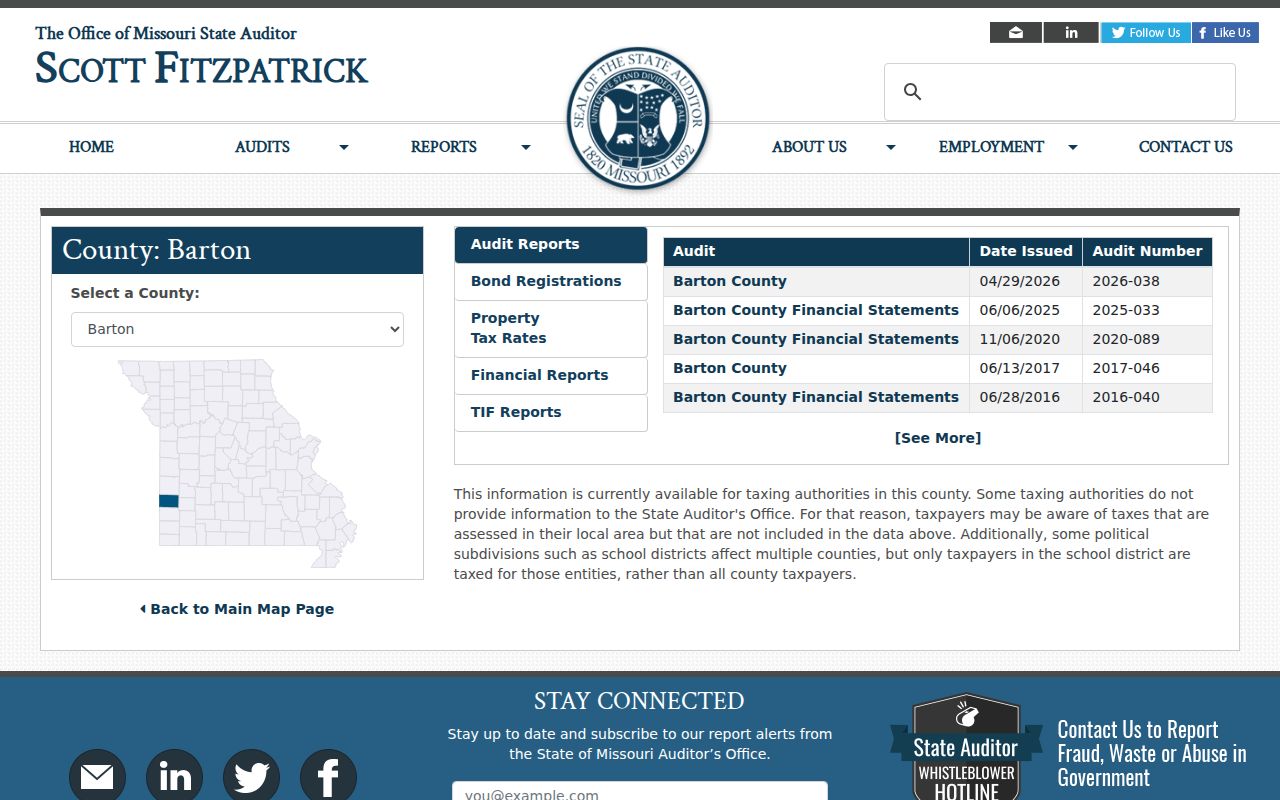 Barton County Mindenmines court docket State Auditor source